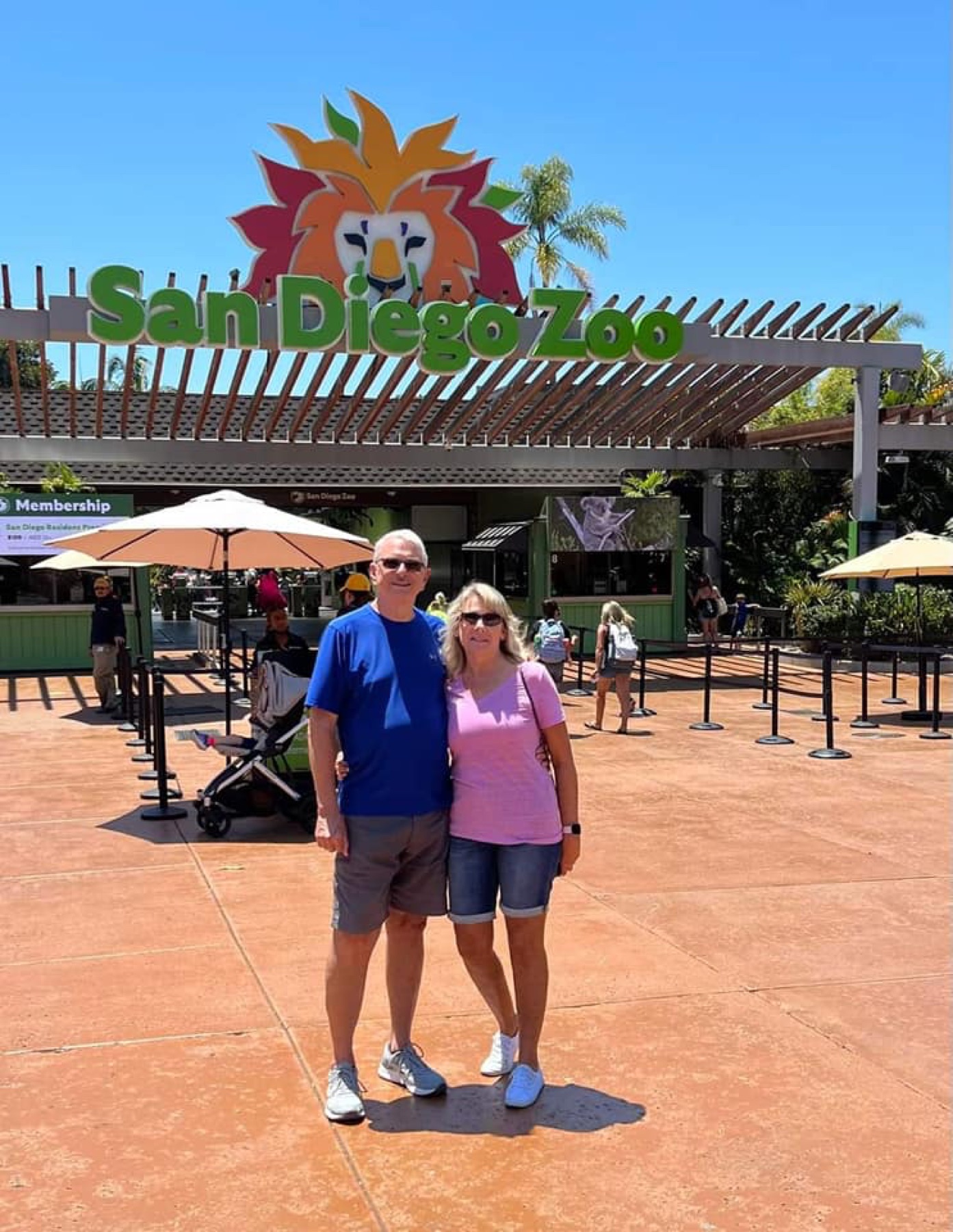 Mike Immler and his wife outside the San Diego Zoo