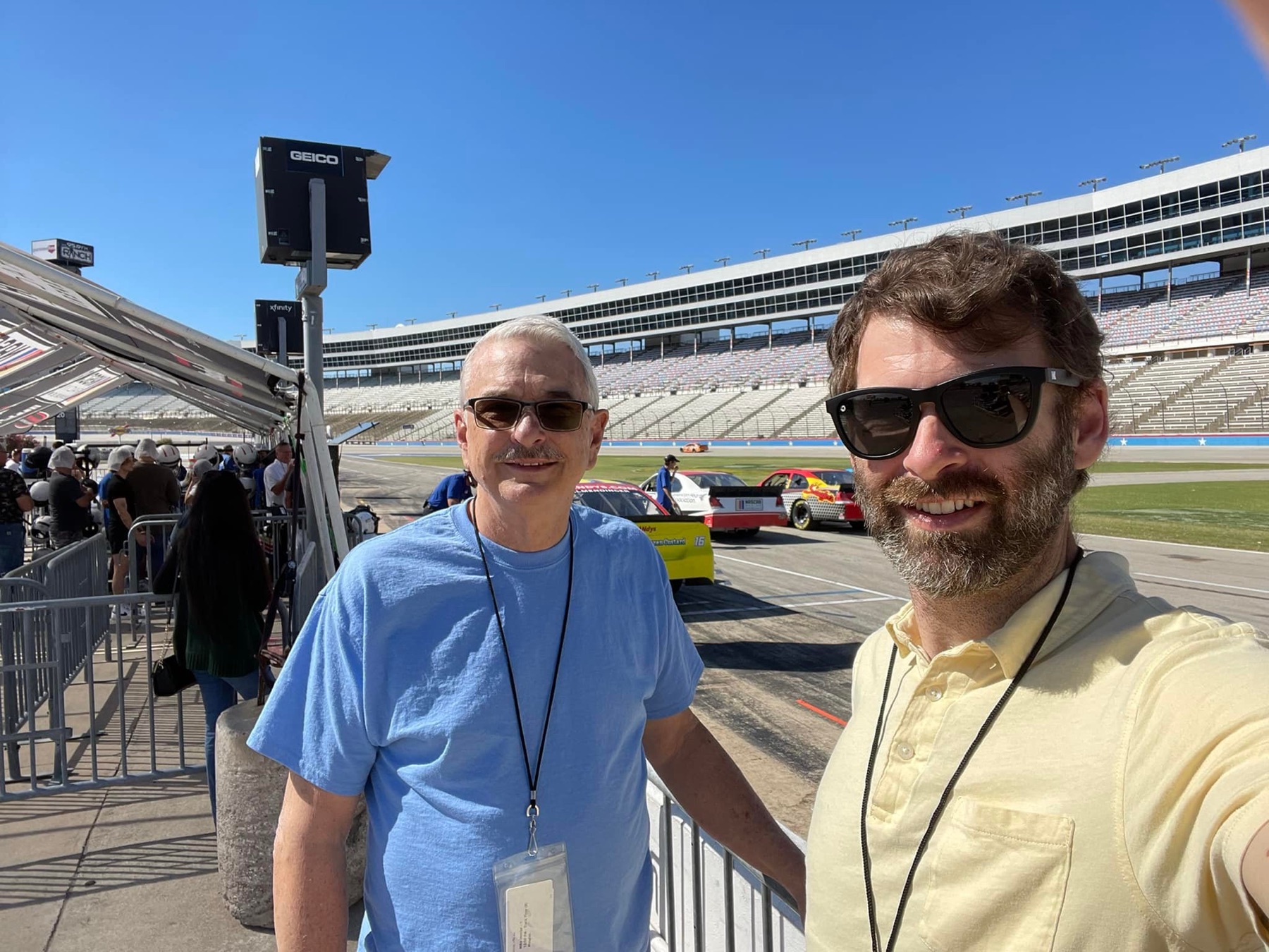 Mike Immler with a family member at Texas Motor Speedway
